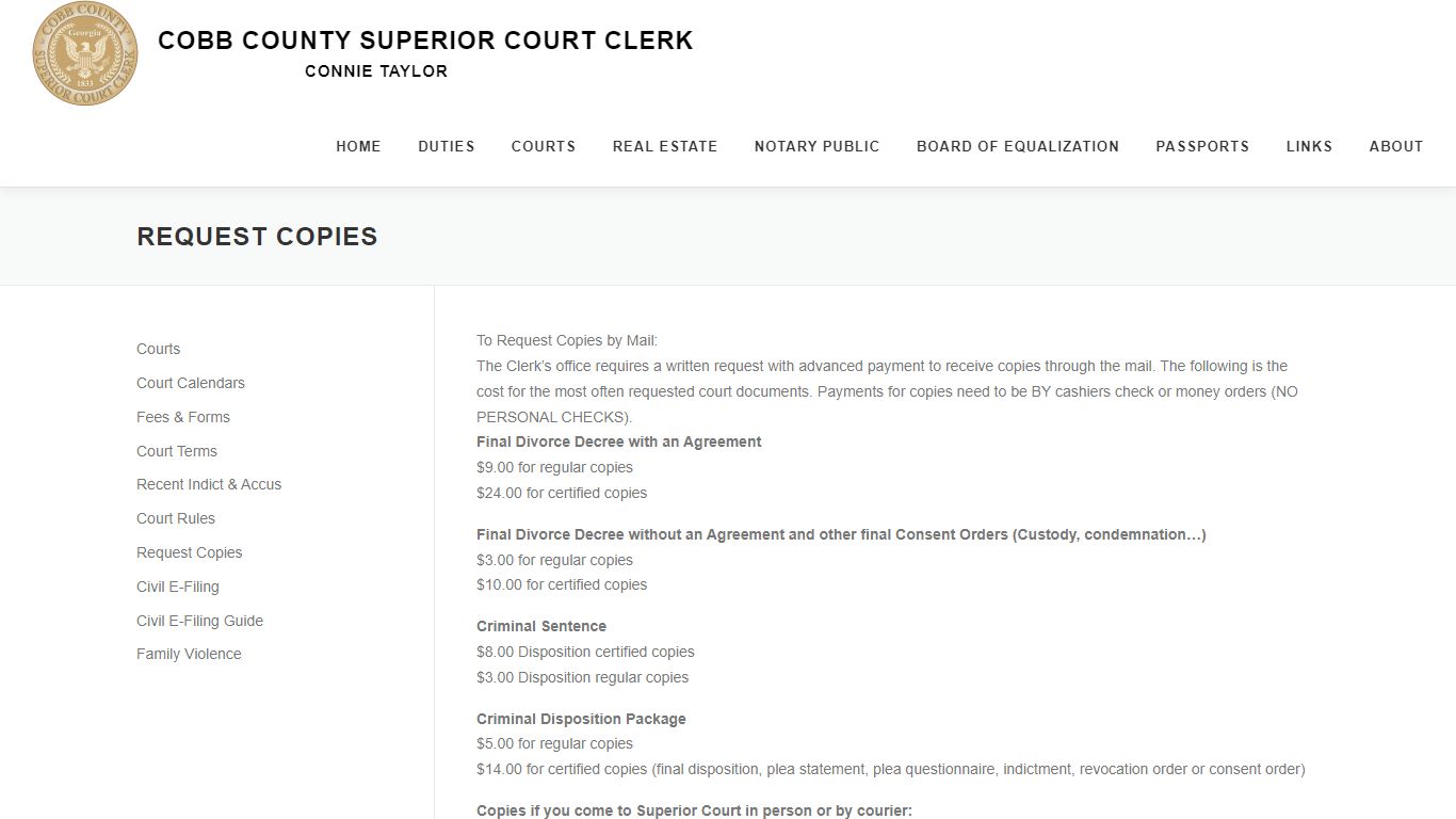 Request Copies – Cobb County Superior Court Clerk